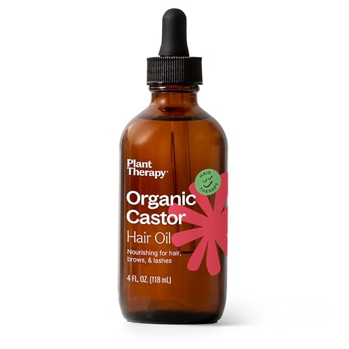 Castor Oil 4oz - Organic, Cold-Pressed & Hexane-Free by Plant Therapy for Hair & Skin