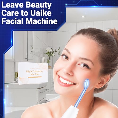 Blue High Frequency Facial Wand with 4 Glass Tubes
