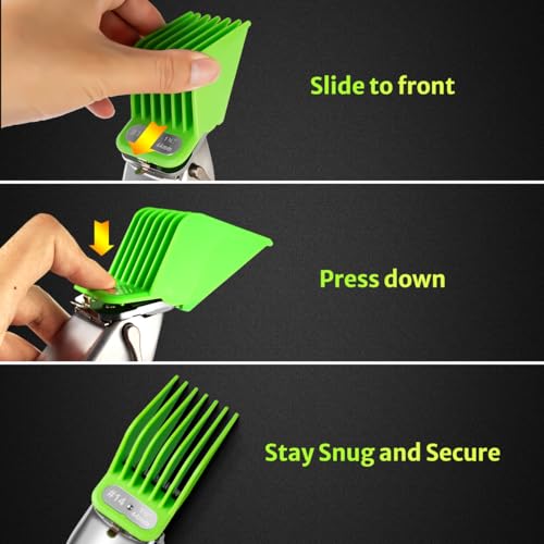 Extra Long Clipper Guards Set Compatible with Andis Master, Oster Fast Feed, Andis AAC-1, GC, LCL, ML, PM-1, PM-2, RCAC,RS-1,US-1, Size: #10, 12, 14, 16 (Length: 1.25", 1.5", 1.75",2¡±)