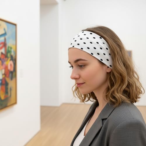 Molain 4 Pack Polka Dot Headbands - Non-Slip Soft Fabric for Women