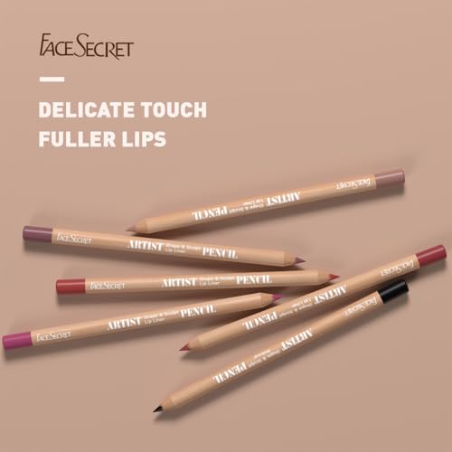 8-Piece Nude Lip Liner Set - Waterproof & Long-Lasting