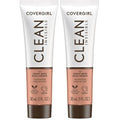 COVERGIRL Clean Invisible Foundation Makeup, Dewy & Glowy Natural Finish, Buildable Coverage, Skin-Like Smooth Look, Vegan, Creamy Beige, 1oz (Pack of 2)