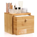 Disposable Face Towel with Bamboo Drawer Storage Box - Face Towelettes Disposable XL, Facial Towels Disposable, Makeup Organizer for Clean Towels, Makeup Remover Dry Wipes Washcloths 50 Ct