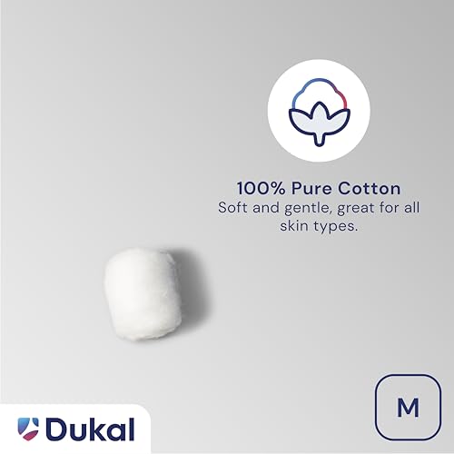Dukal Medium White Cotton Balls - Non-Sterile 100% Cotton (4,000 Pack)