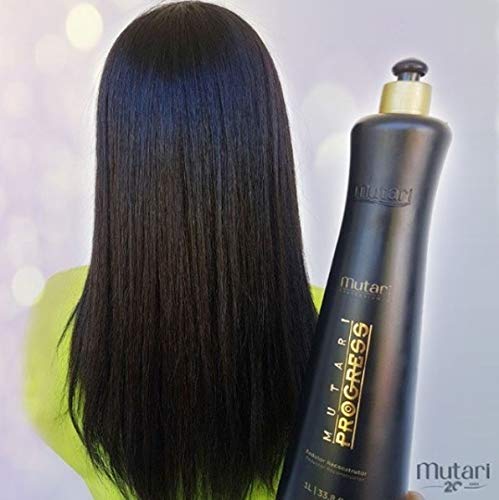 Mutari Progress Reductor Reconstructor 1L | Brazilian Keratin Treatment | Progressive Brush Hair Straightening | Smoothing System | Volume Reducer | 100% Straight | Frizzy Free