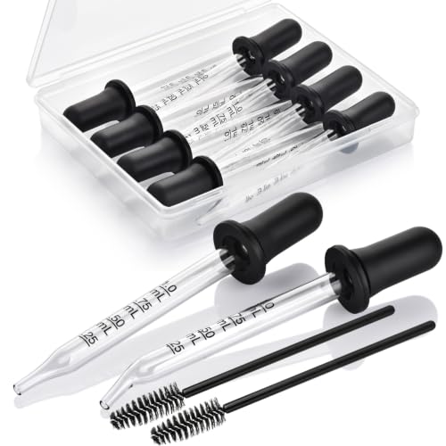 Herain 8pc Glass Eye Dropper Set with Measurement - 1mL Pipettes