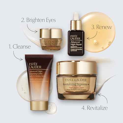 Est?e Lauder Revitalizing Supreme+ Holiday Skincare Gift Set | The Lift + Firm Routine | Includes Full-Size Moisturizer 1.7 Ounce + Cleanser 1 Fl Oz, Eye Cream 0.17 Ounce, Face Serum 0.5 Fl Oz