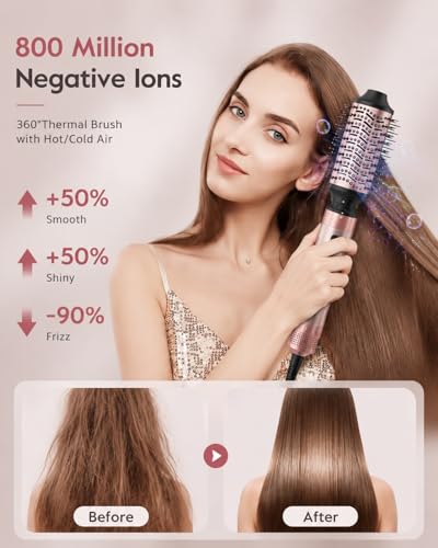 Brightup 5-in-1 Hot Air Styler with Auto Curling Irons & Hair Dryer Brush