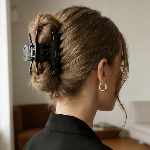 Medium Acetate Butterfly Hair Claw Clips - 5 Pack with Secure Hold