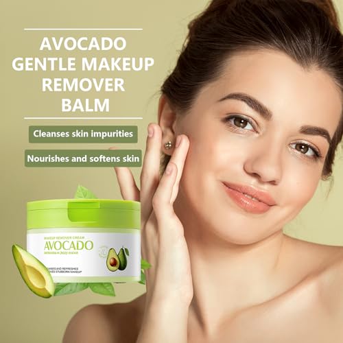 Makeup Remover, Cleansing Balm + Oil Cleanser with Avocado Extract, Gentle yet Effective Oil Cleanser for Face, Makeup Remover Balm Suitable for All Skin Types (100ml/3.52 fl oz)