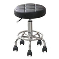 Round Rolling Stool Chair PU Leather,360¡Æ Adjustable Stools with Wheels Compact Size & High Weight Capacity Rolling Stool for Tattoo Salon Office Home