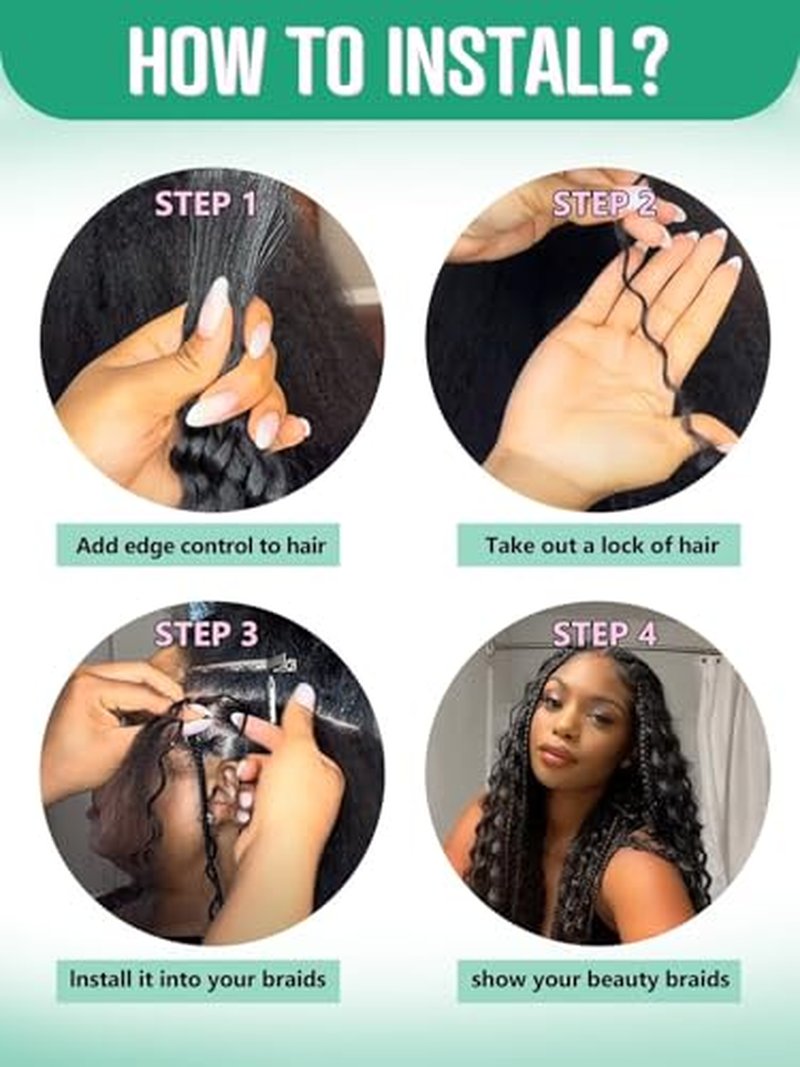 100% Virgin Brazilian Human Hair Deep Wave Braiding 18 Inch