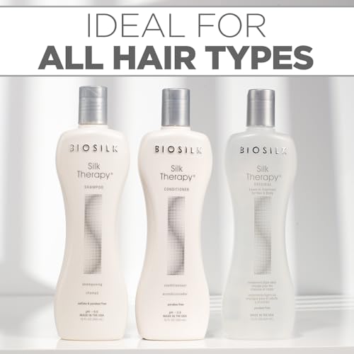 BioSilk 3-Piece Silk Therapy Haircare Set with 12 Fl Oz Bottles - Sulfate-Free