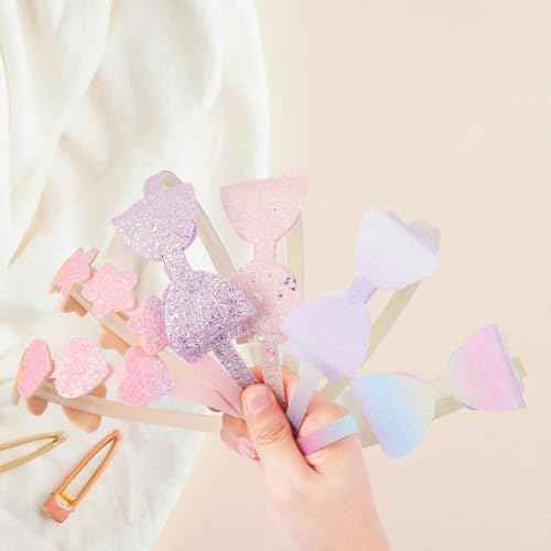 6 pcs Girls Headbands Sweet Girl Hair Accessories Glitter Bow/Flower/Star Hairband Cute Head band for Girls/Kids