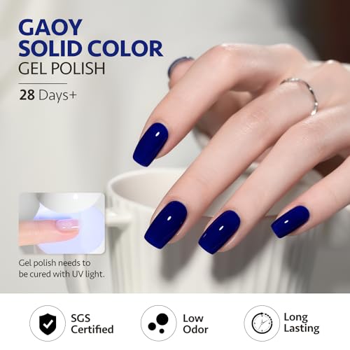 GAOY Midnight Blue Deep Blue Gel Nail Polish 16ml Soak Off UV LED Cure