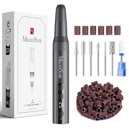 MelodySusie Rechargeable Cordless Electric Nail Drill with 21pcs Nail Drill Bit Set