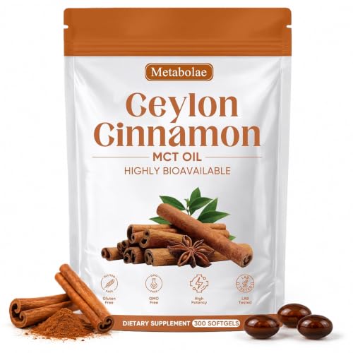 Nukupuns Metabolae Ceylon Cinnamon SoftGels with MCT Oil, 300 Count