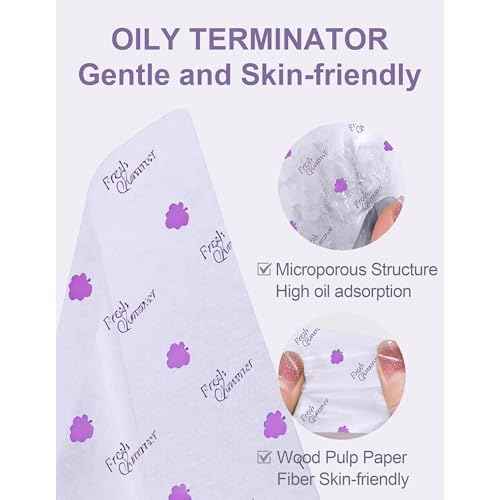 600 Sheets Oil Blotting Paper with Patterns - Absorbs Excess Face Oil, Controls Shine, Gentle for Makeup Use