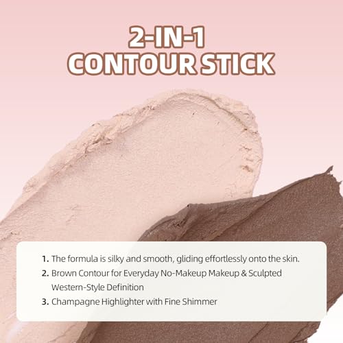 2-in-1 Contour & Highlighter Stick - Tan & Deep Champagne