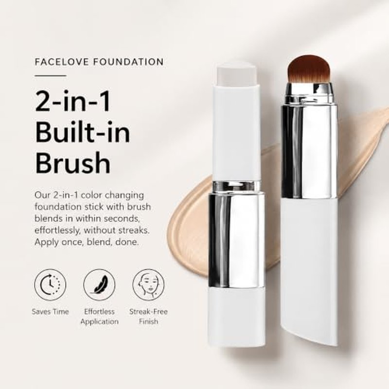 FaceLove Color-Changing Foundation Stick - Hydrating & Lightweight