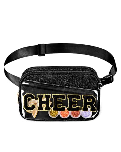 Glitter Cheer Bag with Chenille Letter - Dual Compartment Sling Bag