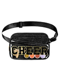 Glitter Cheer Bag with Chenille Letter - Dual Compartment Sling Bag
