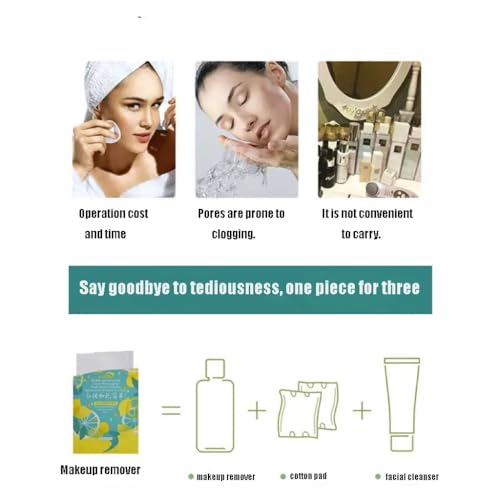 Travel essentials£¬32Pcs Lemon Vitamin C Makeup Remover Wipes,7.8 * 5.9in,for All Skin Types, Soothing Makeup Remover & Facial Cleansing Towelettes