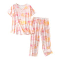 PNAEONG Women Pajama Set Sleepwear Tops with Capri Pants Casual and Fun Prints Pajama Sets