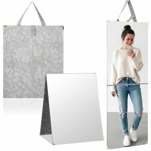 Gray Collingmill 3-Way Foldable Full Length Travel Mirror with Handle