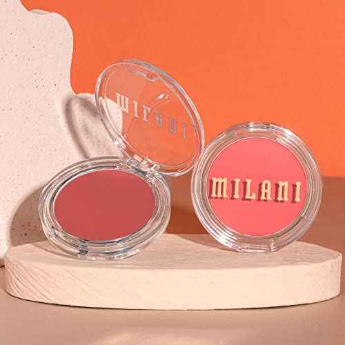 Milani Blush Makeup ? Cheek Kiss Cream Blush for Cheeks, Buildable Cream-to-Gel Blusher & Lip Tint, Dewy Natural Color, Hydrating - Nude Kiss