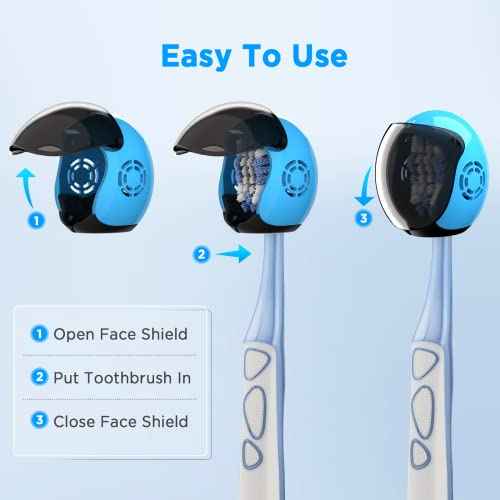 Helmet Toothbrush Covers Caps, Toothbrush Head Protector for Household Travel, Fits Most Manual and Electric Toothbrushes, 6 Count (Black, White, Grey, Blue, Pink, Red)