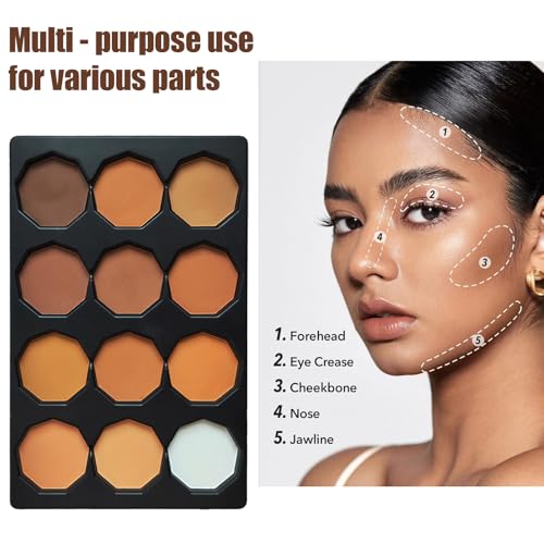 12-Color Contour Palette with Concealer & Brush Set