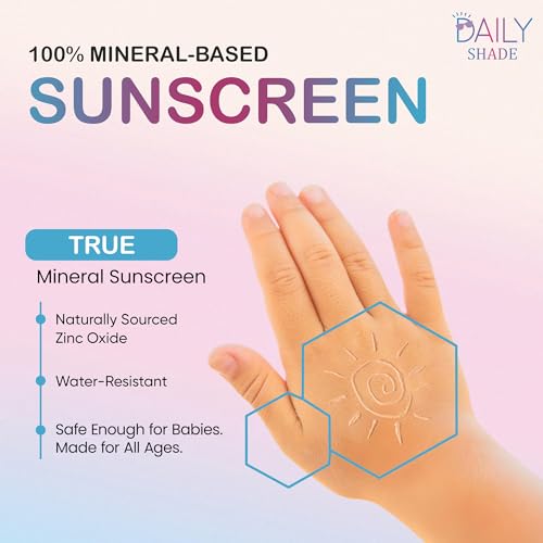 Kid's Sunscreen Starter Kit ? Tinted Mineral Sunscreen for Face & Body with SPF 30, Shade Brush, Travel Bag & UV Card ? Non-Nano Zinc, Reef Safe, Water Resistant & Hypoallergenic Skin Care