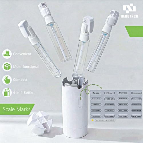 4-in-1 Travel Dispenser Bottles – Leak Proof TSA Compliant