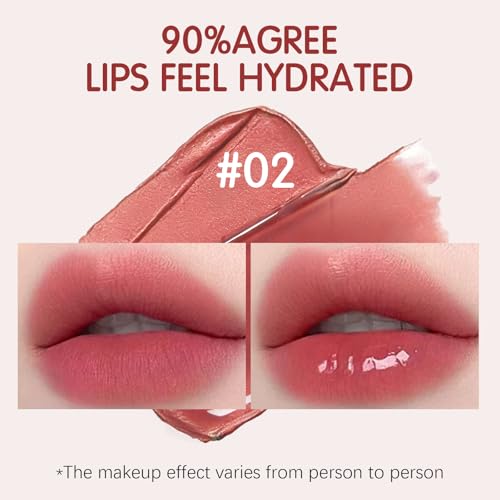 Double-Ended Lip Gloss ? Nourishing Tinted Lip Oil for a High-Shine Finish, Plumps, Non-Sticky, Moisturizes Dry Lips, Vegan & Cruelty-Free Lip Makeup (02 Apricot Pink)