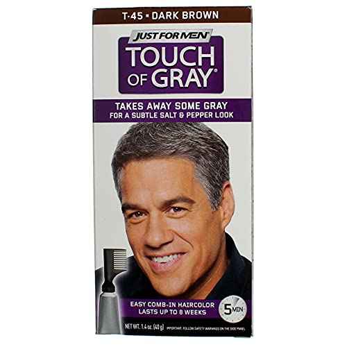 JUST FOR MEN Touch of Gray Hair Treatment T-45 Dark Brown, 1 Each (Pack of 4)
