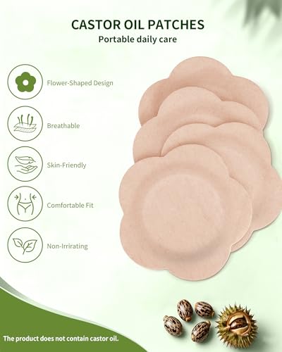 Castor Oil Patches 48-Pack - Organic Cotton, Leak-Proof