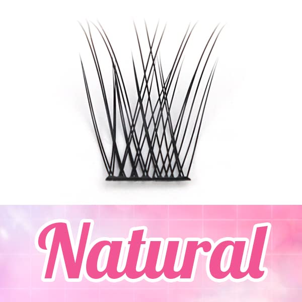 72 Pcs Individual Lashes, Lash Clusters DIY Eyelash Extension, Natural Lashes Super Thin Band Reusable Soft & Comfortable (Natural-D-10mm)