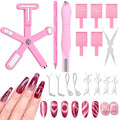 Ideal Swan 17 Pcs Cat Eye Magnet Nail Art Kit for Creative Manicures