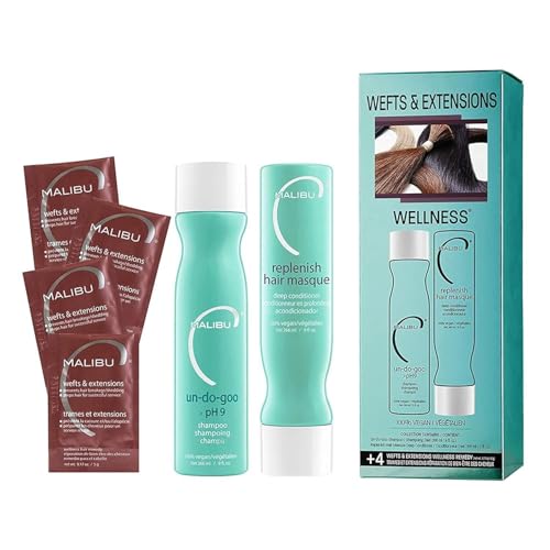 Malibu C Hair Extensions Care Kit - Shampoo, Conditioner & Wellness