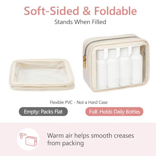 PACKISM Clear Makeup Bag TSA Approved Travel Toiletry Organizer