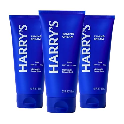 Harry's Hair Taming Cream, Lightweight Hair Styling Cream with Natural Finish, 5.1 Fl Oz, 3 Pack