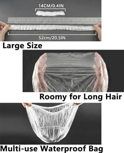 Aquior Disposable Shower Caps 50 Pack - Waterproof Hair
