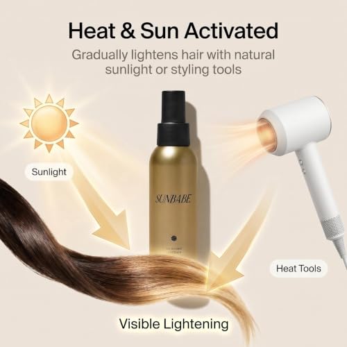 SUNBABE Hair Lightener Spray - Heat-Activated Gradual Sun-Kissed Highlights