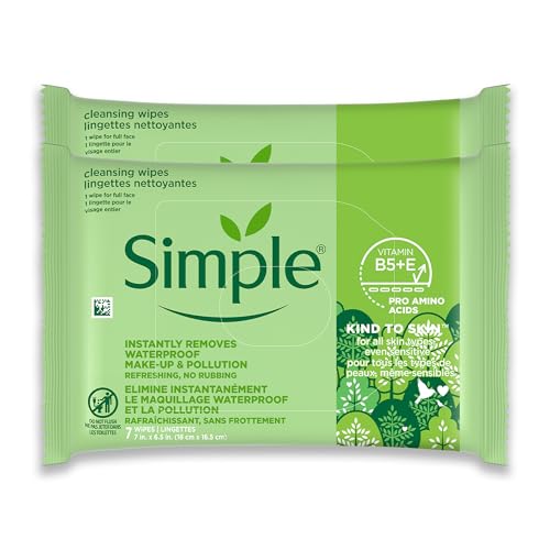 Simple Kind To Skin Vegan Makeup Remover Wipes - 2 Pack