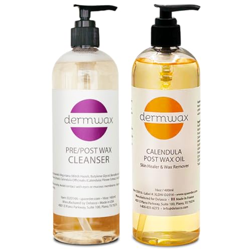 Pre and Post Wax Care Kit ? Complete Prep & Aftercare in One Set ? Cleanser Removes Oils & Residue ? Calendula Oil Calms & Nourishes Skin ? Gentle, Paraben-Free Formulas