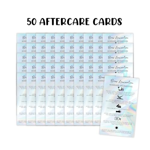 Brow Lamination Aftercare Cards | 50 Pack Business Card Size
