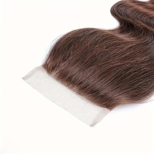 FuivJuix Brown Lace Closure 4x4 HD Transparent Lace 28 Inch Body Wave Human Hair