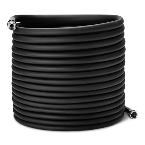 Amazon Basics 75ft Lightweight Garden Water Hose Hybrid Polymer Weather-Resistant Aluminum High-Pressure