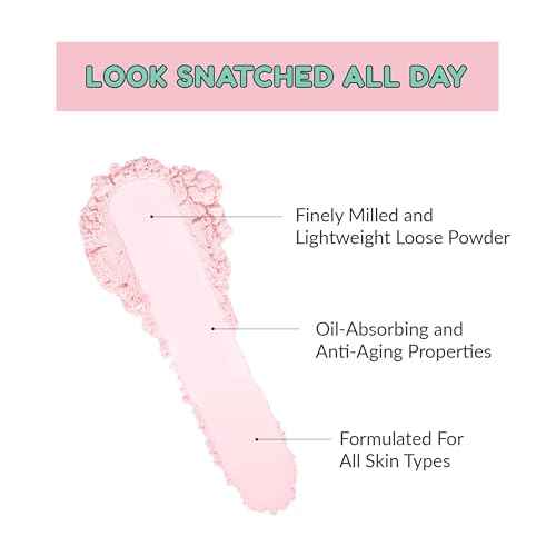 Kimchi Chic Beauty Puff Puff Pass Set and Bake Setting Powder for Makeup, Extra Fluffy Loose Face Powder Poof, Soft Natural Face Makeup for Uneven Skin Tone, 09 Pink